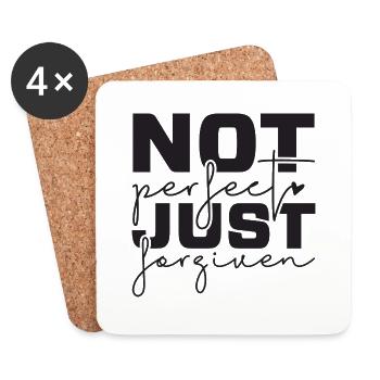 Not perfect just forgiven - Untersetzer (4er-Set) - Weiß - Vorne