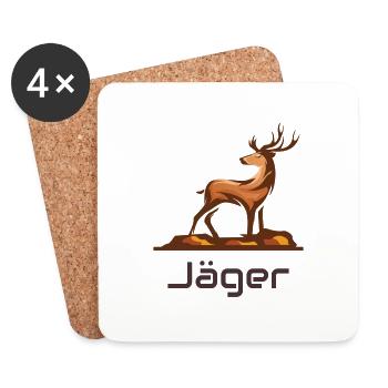 Jäger - Untersetzer (4er-Set) - Weiß - Vorne