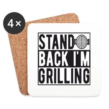 Stand Back i´m Grilling - Untersetzer (4er-Set) - Weiß - Vorne