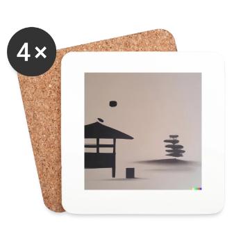 Minimal Japanese Culture - Untersetzer (4er-Set) - Weiß - Vorne