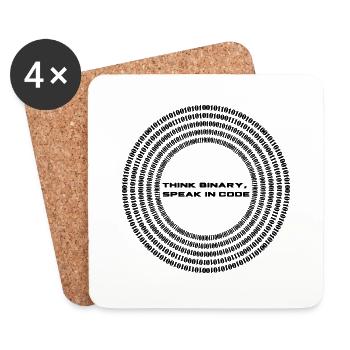 Think binary - speak in code - Untersetzer (4er-Set) - Weiß - Vorne