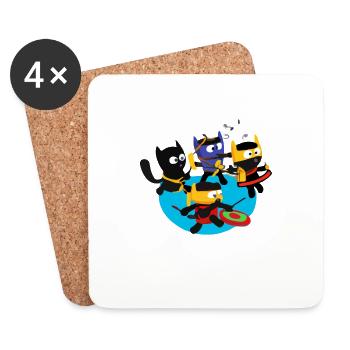 The cat band - Coasters (set of 4) - white - Front