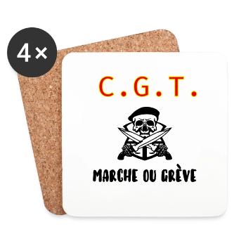 Cgt - Dessous de verre (lot de 4) - blanc - Devant