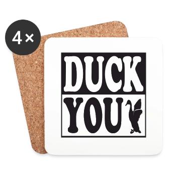 Duck You - Untersetzer (4er-Set) - Weiß - Vorne