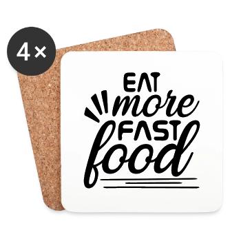 Eat more Fast Food - Coasters (set of 4) - white - Front