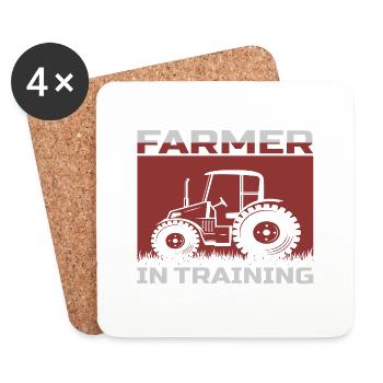 Agriculteur en formation - Dessous de verre (lot de 4) - blanc - Devant