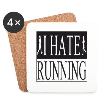 I Hate Running - Untersetzer (4er-Set) - Weiß - Vorne