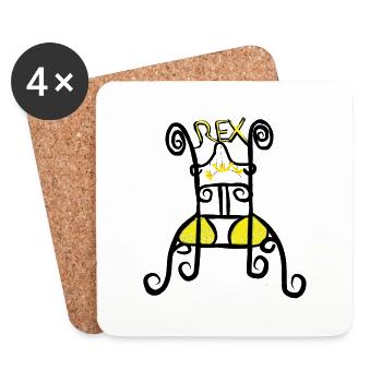 Rex Nihil / Roi de rien - Dessous de verre (lot de 4) - blanc - Devant