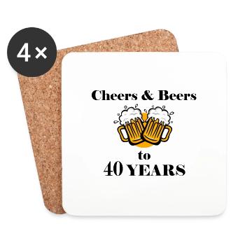 Cheers and Beers - Untersetzer (4er-Set) - Weiß - Vorne