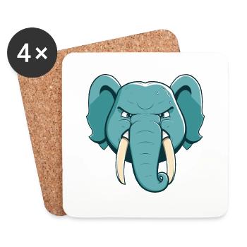 Elephant - Coasters (set of 4) - white - Front