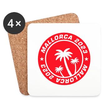 Mallorca 2023 Palm - Coasters (set of 4) - white - Front