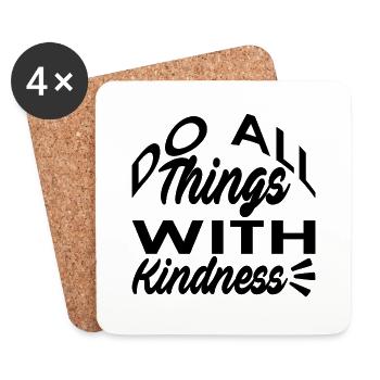 Do all things with Kindness - Coasters (set of 4) - white - Front