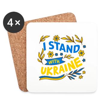 Ukraine 2023 - je Soutiens Ukraine - Ukraine 2023 - Dessous de verre (lot de 4) - blanc - Devant
