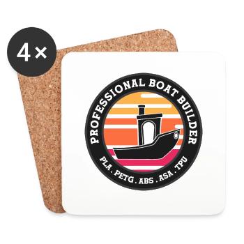 Benchy Professioneller Bootsbauer - Untersetzer (4er-Set) - Weiß - Vorne