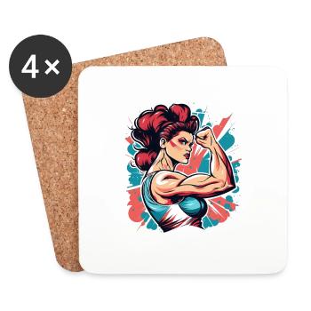 Femme de pouvoir - Dessous de verre (lot de 4) - blanc - Devant