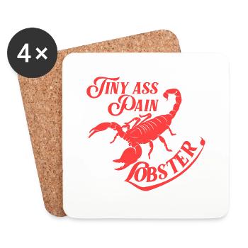 Scorpion Tiny Ass Douleur Homard - Dessous de verre (lot de 4) - blanc - Devant