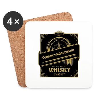 Vous voulez pas un whisky d abord 1 - Dessous de verre (lot de 4) - blanc - Devant