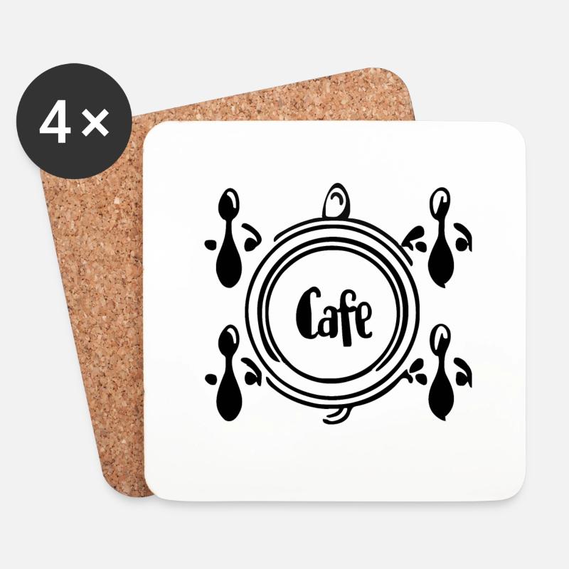 Kaffee - Untersetzer (4er-Set) - Weiß