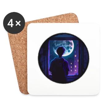Moon Boy - Coasters (set of 4) - white - Front