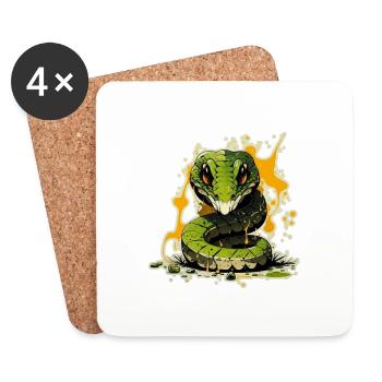 Snake - Coasters (set of 4) - white - Front