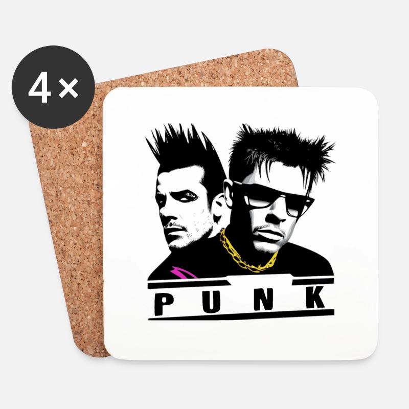 Punk Hip Hop - Untersetzer (4er-Set) - Weiß