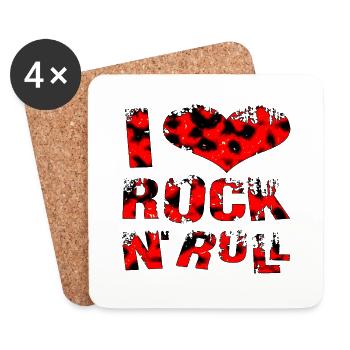 guitar music band musician guitarist rock and roll - Coasters (set of 4) - white - Front