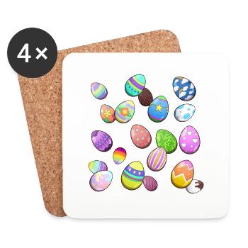 Easter Eggs Pattern - Coasters (set of 4) - white - Front