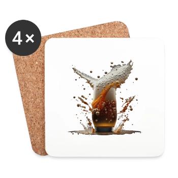 Craft Beer Explosion in the Glass - Coasters (set of 4) - white - Front