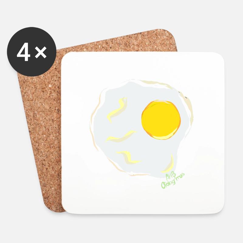 Spiegelei - Untersetzer (4er-Set) - Weiß