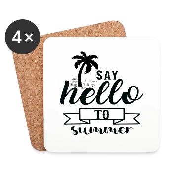 Say Hello to Summer - Untersetzer (4er-Set) - Weiß - Vorne