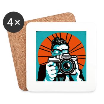 Pop Art Photographer - Coasters (set of 4) - white - Front