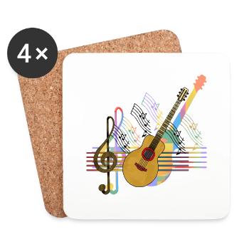 Guitar - Coasters (set of 4) - white - Front