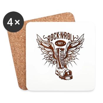 groupe de musique de guitare musicien guitariste rock n roll - Dessous de verre (lot de 4) - blanc - Devant