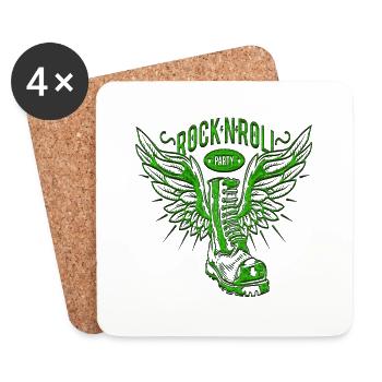 groupe de musique de guitare musicien guitariste rock n roll - Dessous de verre (lot de 4) - blanc - Devant