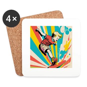 Skater Boy - Coasters (set of 4) - white - Front