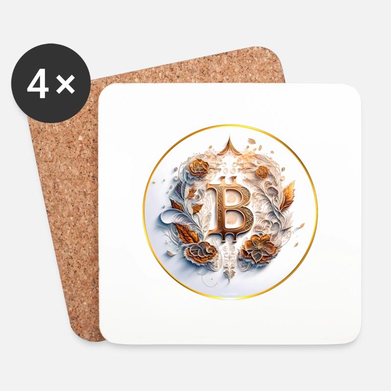 Bitcoin Six von Patrick Hager - Untersetzer (4er-Set) - Weiß