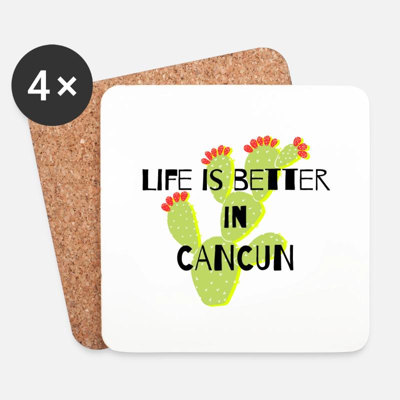 Cancun Mexico - Untersetzer (4er-Set) - Weiß