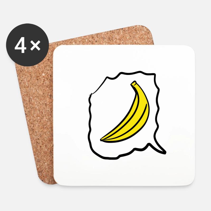 Banane - Untersetzer (4er-Set) - Weiß