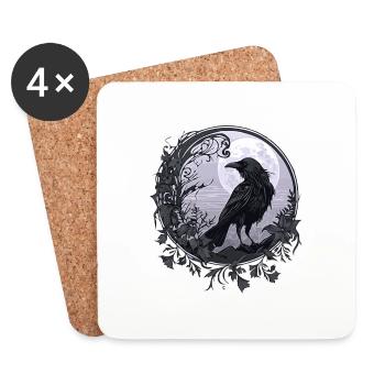 Raven Crow - Coasters (set of 4) - white - Front