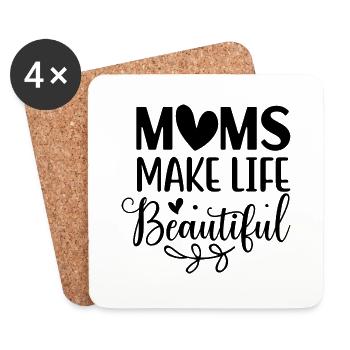 Les mamans rendent la vie belle - Dessous de verre (lot de 4) - blanc - Devant
