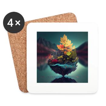 Die Natur ist einzigartig! - Untersetzer (4er-Set) - Weiß - Vorne