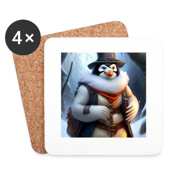 Penguin warriors in winter - Coasters (set of 4) - white - Front
