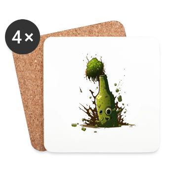 Cool hops explosion in the beer bottle - Coasters (set of 4) - white - Front