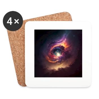 Univers cosmique n°9 - Dessous de verre (lot de 4) - blanc - Devant