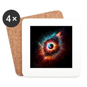 Univers cosmique n°11 - Dessous de verre (lot de 4) - blanc - Devant