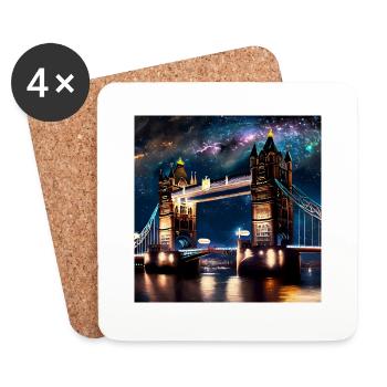 Tower Bridge London Nachts - Untersetzer (4er-Set) - Weiß - Vorne