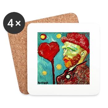 Van gogh amour - Dessous de verre (lot de 4) - blanc - Devant