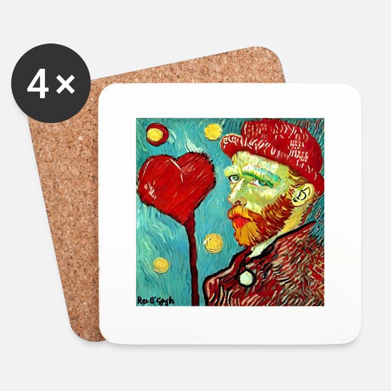 Van Gogh Liebe - Untersetzer (4er-Set) - Weiß