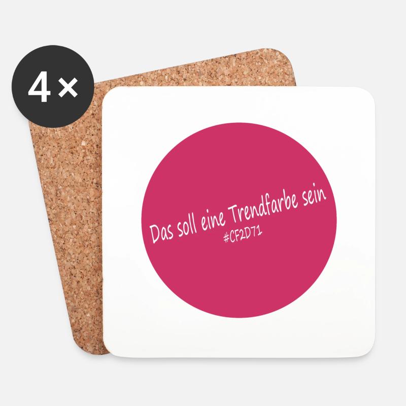 Trendfarbe 2023 - Magenta - Untersetzer (4er-Set) - Weiß