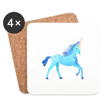 Licorne Licorne Fille Mythique Licornes Animaux - Dessous de verre (lot de 4) - blanc - Devant